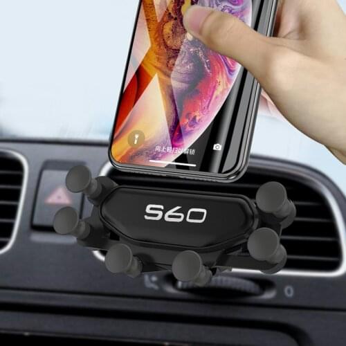 Car mobile phone holder automatic telescopic bracket metal sticker for Volvo s60 s80
