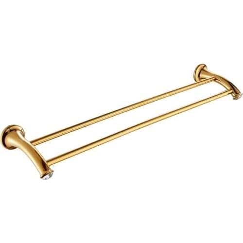 FREE SHIPPING gold clour crystal double towel bar