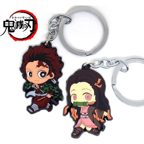 Anime Keychain Demon Slayer Kimetsu no Yaiba keychain Kamado Tanjirou Kamado-Nezuko Tomioka Giyuu Key Chain Key Ring