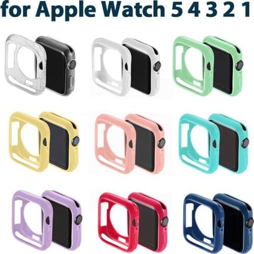 Watch Cover Case for Apple Watch 5 4 3 2 1 40mm 44mm colorful soft TPU Silicone cases For iWatch Series 3 2 42mm 38mm Bumper