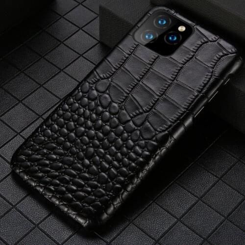 Genuine leather Phone case for iPhone 11 Pro Max X XS XSMax XR 7 8 plus 6 6S Plus crocodile grain fundas for iphone 12 pro max