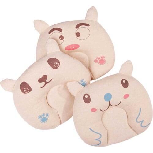 Baby Pillow Pig Shape Head Support Sleep Position Flat Head Protection Anti Roll Cushion Detachable Breathable Pillow