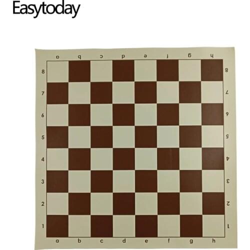 Easytoday Chess Board Games Synthetic Leather Chess Accessories One Side Chessboard International Standard Chess Board