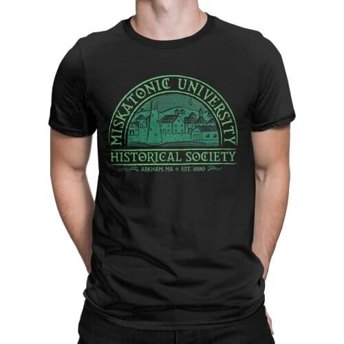 Mens Lovecraft Miskatonic University Cthulhu T Shirt 100% Cotton Clothes Funny Short Sleeve Round Neck Tees Birthday Present