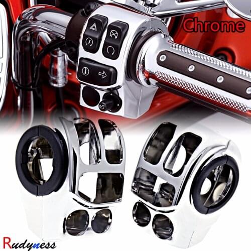 L&R Chrome Handlebar Control Switch Housings For Harley Touring Electra Street Glide Road King 2014 2015 2016 2017 2018
