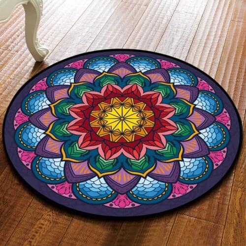 INS Nordic Retro Ethnic Round Carpet Baby Crawling Mat Home Bedroom Play Game Carpet Computer Swivel Chair Floor Mat Yoga Mat