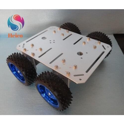 Metal 4WD Car Tracking Robot Smart 4 Wheel Drive Chassis with 4pcs 37mm Gear Motor Large Load-bearing Trolley for DIY Toy
