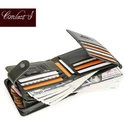 Contacts Fashion Women Wallet Genuine Leather Female Purse Small Hasp Card Holder Coin Short Wallet Quality Mini Money Bag Rfid