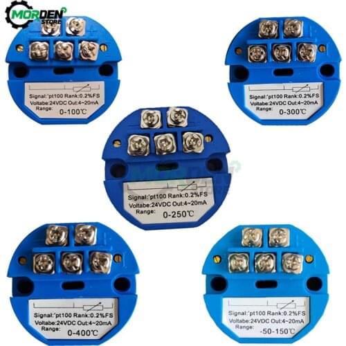 PT100 Temperature Transmitter Sensor Module Thermal Resistance 4-20mA 0-250℃ 0-100℃ -50-150℃ 0-300℃ 0-400℃ 0-600