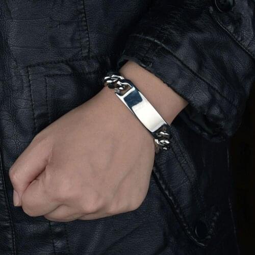 Men Fashion Mirrored Stainless Steel Chain Bracelet Bangle Party Jewelry Gift For Party Wedding Water Wave Jewelry Bracelets