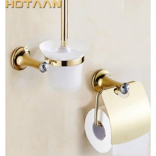 HOTAAN New Free shipping,stainless steel Bathroom Accessories Set,toilet brush holder,Paper Holder,bathroom sets,Gold color