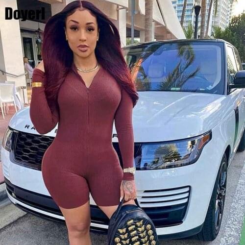 Casual Solid Elastic Skinny Rompers Womens Jumpsuit Shorts Bodycon Active Wear Sport Playsuit Workout Short Jumpsuits for Women