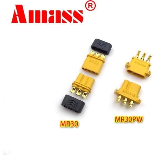 10pair/20PCS Amass MR30 MR30PB MR30PW Connector Plug With Sheath Female & Male for RC Lipo Battery RC Multicopter Airplane