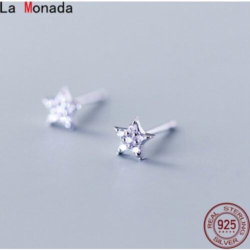 La Monada Silver Stud Earrings For Girls Piercing Ear Womens Earrings Stud Beautiful Star Small Earrings For Women Silver 925