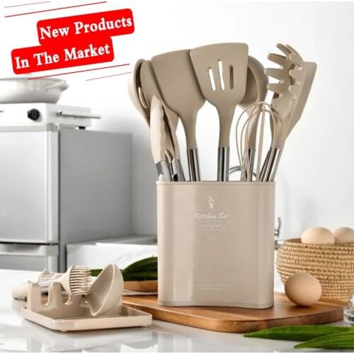 Silicone Kitchen Cookware Kitchenware Non-stick Cake Spatula Ladle Egg Beaters Shovel Spoon Soup Utensils Set BBQ Cooking Tool