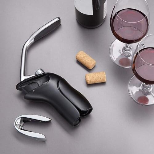 Mintiml Vertical Lever Corkscrew Bottle Openers Foil Cutter Wine Tool Set Cork Drill Lifter Kit Wine Opener Bar Lever Corkscrew