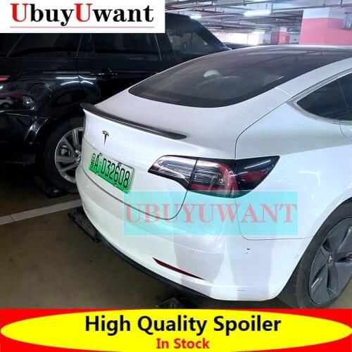 For Tesla Model 3 2017-2021 High Performance Version Carbon Fiber M3 Style Trunk Wing Spoiler Resin Trunk Spoiler Wing
