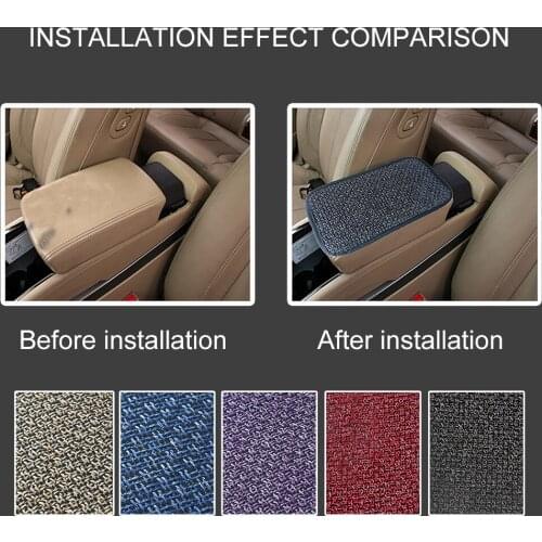 Protector Cover Pad Car Armrest Mats Car Replacement Anti-Scratch Flax Auto Interior Accessories