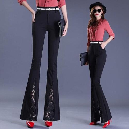 Women Flare Pants 2020 High Waist Ladies Office Slim Trousers Casual Female Slim Bodycon Pants Elastic Pantalones Mujer