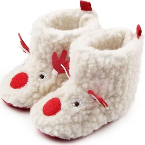 Winter Newborn Infant Baby Boy Girl Warm Boots Christmas Deer Snow Boots Cute Xmas Gifts