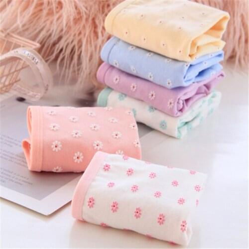 4Pcs Girlss Cotton Blend Panties Briefs Lingerie Shorts For Women Ladies Girls A003-4