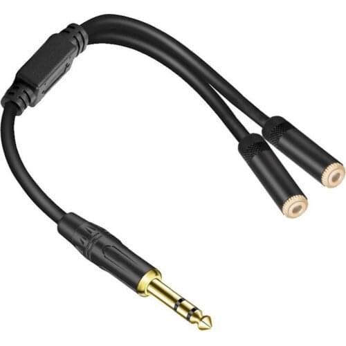 6.35 revolution to two 3.5 female audio adapter cables