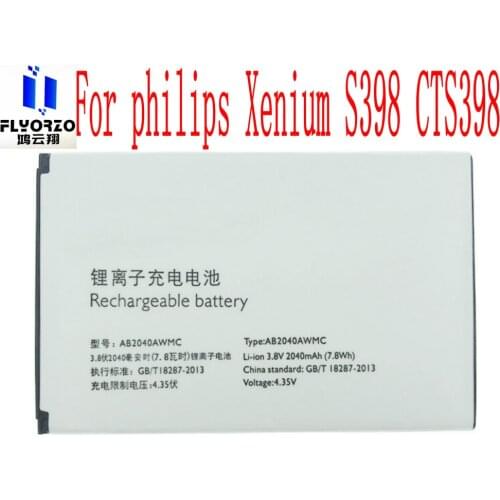 100% Brand new High Quality 2040mAh AB2040AWMC Battery For philips Xenium S398 CTS398 Mobile Phone