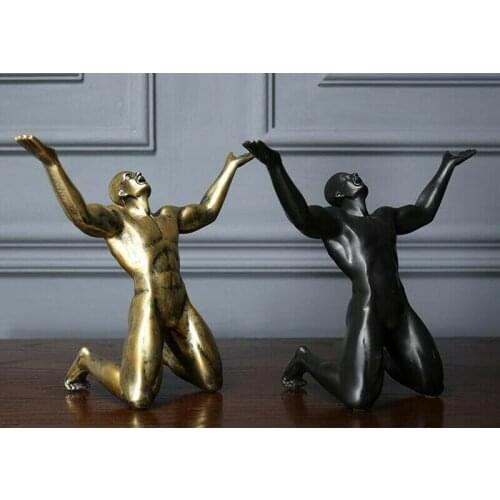 12.2 inch Art Deco Bronze Sculpture Creative abstract figure statue decorative