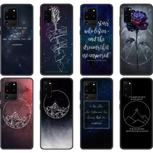 Black tpu Case For Samsung galaxy S20 /S20 PLUS/S20 ultra/S20+ /S20FE back cover A Court of Mist and Fury Sarah J Maas