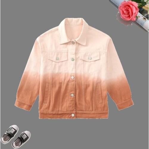 Kids Coats for Girls Autumn Fashion Girl Jackets for Teen Girls Clothing Tie-dyed Children Denim Coat 6-14 Years Outerwear