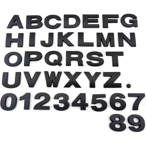 25mm high 3D DIY Letters Alphabet Emblem Chrome And Black Car Sticker Digital Badge Logo auto Accessories for VW