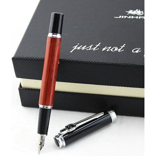 JINHAO 8802 High Quality 0.5mm Vintage Fountain Pen Rosewood and Fountain Pen For Business Student Stationery