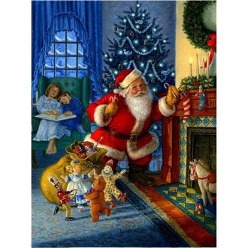 DIY Diamond Painting Full Diamond Santa Claus Point Diamond Cross Stitch Decorative Painting Home Decoration Mural