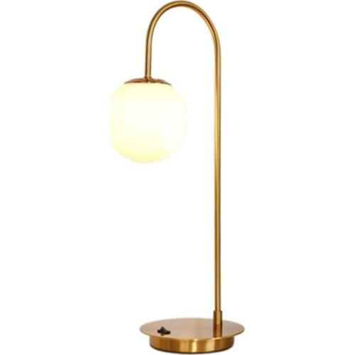 Nordic ins table lamp golden light luxury living room study post modern glass ball bedroom bedside lamp