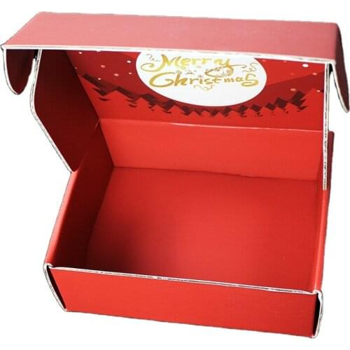 Wholesale christmas mailing custom shipping box mailers red printing letter portable clothing tuck top mailer boxes