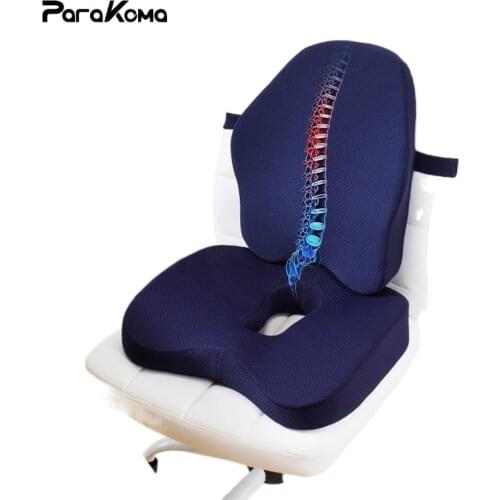 Memory Foam Seat Cushion Orthopedic Pillow Coccyx Office Chair Cushion Support Waist Back Cushion Car Seat Hip Massage Pad Sets