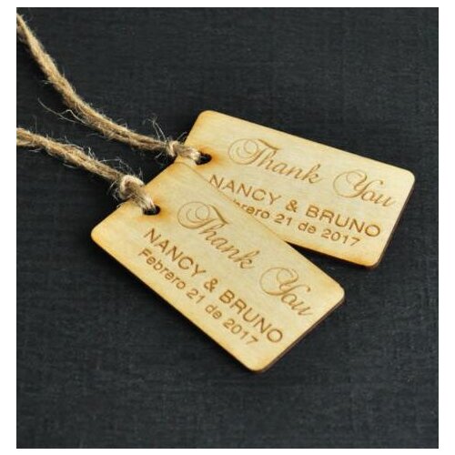 Personalized Rustic Wedding Thank you Wooden gift tags birthday baby shower baptism engagement invitation Labels insert cards
