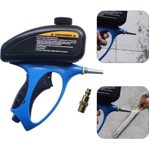 Sand Blaster Gun Kit Handheld Pneumatic Gravity Feed Portable Sandblasting Gun Quick Connect Filter Media Guide