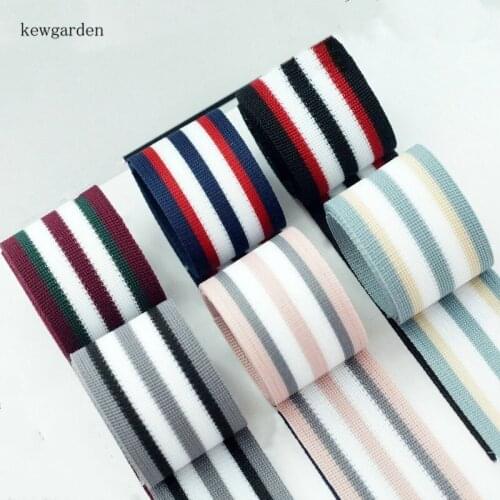 Kewgarden 38mm 1.5" 25mm 1" 16mm 10mm Stripe Ribbons Handmade Tape Satin Ribbon DIY Bow Accessories Riband 10 Yards