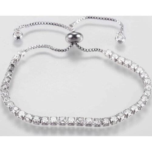 5pcs Adjustable Brass Micro Pave Cubic Zirconia Bolo Bracelets Slider Bracelets for Women