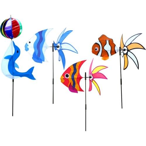 Garden Pinwheels Animal Windmill Spinning Pole Outdoor Decorations Decorations Colorful Windmill Yard Patio Ornament