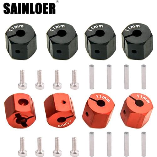 SAINLOER 4Pcs 12MM Wheel Hex Hub Thickness 7/8/9/10/11/12mm for 1/10 RC Crawler Axial SCX10 Tamiya MST 90046 RC Car Part