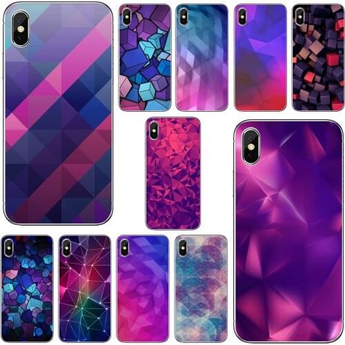 Silicone Phone Cover For Samsung Galaxy A12 A31 A41 A51 A71 A20e A21s M30 A10 A30 A40 A50 A60 A70 Purple-Geometric-Ice-Cube-Art