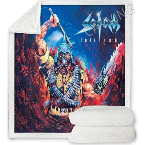 Sodom Band 3D Printed Sherpa Blanket Rectangle Blanket Home Textiles Fleece Wearable Blanket Throw Blanket for Sofa