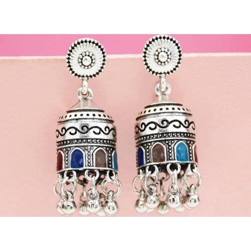 Vintage Ethnic Style Jhumka Earrings For Women Long Tassel Bells Drop Earrings Afghan Egypt Gypsy Turkch Fashion Indian Jewelry