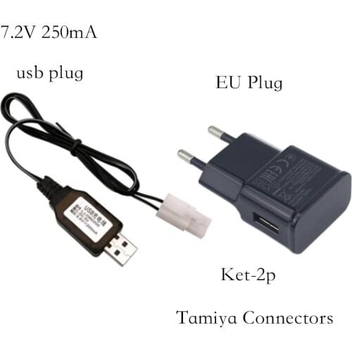 7.2V 250mAh ket-2p USB Battery Charger Units For NiCd NiMH battery pack charger For RC toy car tank boat 7.2 v Tamiya Charger