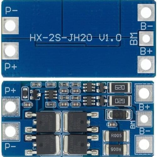 1PCS 2S 10A 7.4V 18650 lithium battery protection board 8.4V balanced function/overcharged protection