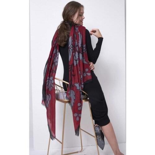 Cashmere silk blend women retro pattern printed thin scarf shawl pashmina 100x200cm