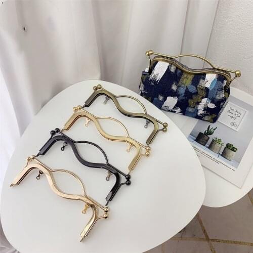 20.5 cm gold antique brass gunmetal metal purse frame with screws sewing purse handle obag handger purse frames wholesale