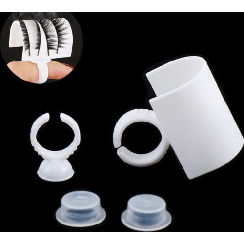 1setDisposable Eyelash Extension Glue Holder Ring Cups For False Eyelashes Tattoo Pigment Pallet Adhesive Container Make up Tool